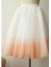 Ombre Ivory Peach Tulle Short Skirt